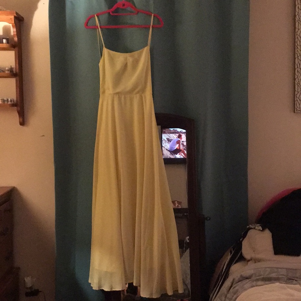 Boutique Tia Yellow Open Back Chiffon size 10